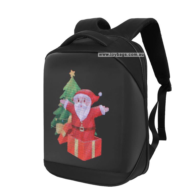 Loy Bags LED backpack T3-HD LED with LED screen display with motion display with Santa pattern