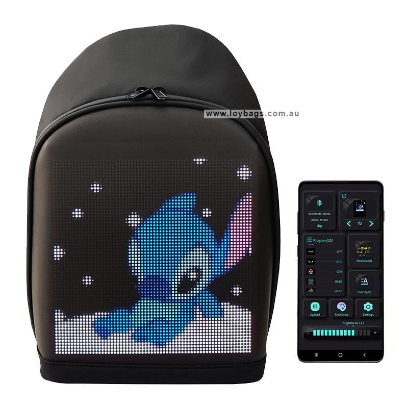 Loy Bags LED satchel with LED display image blue animal in the snow