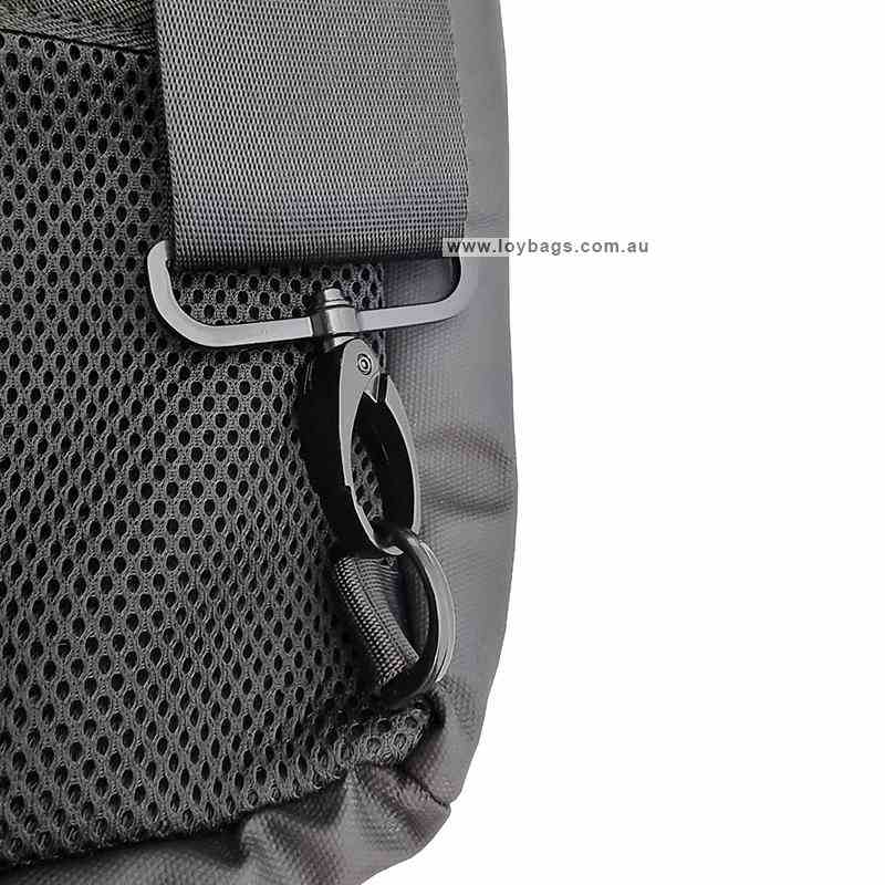 Loy Bags satchel bag rear view of high quality metal clip and strap 